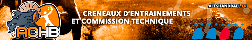 Créneaux d'entraînements ACHB 2025-2026